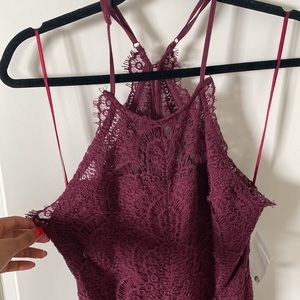 NWT Free People Sz. M burgundy lace dress with adjustable straps